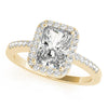 Four-Prong Halo Emerald 14K Yellow Gold Engagement Ring
